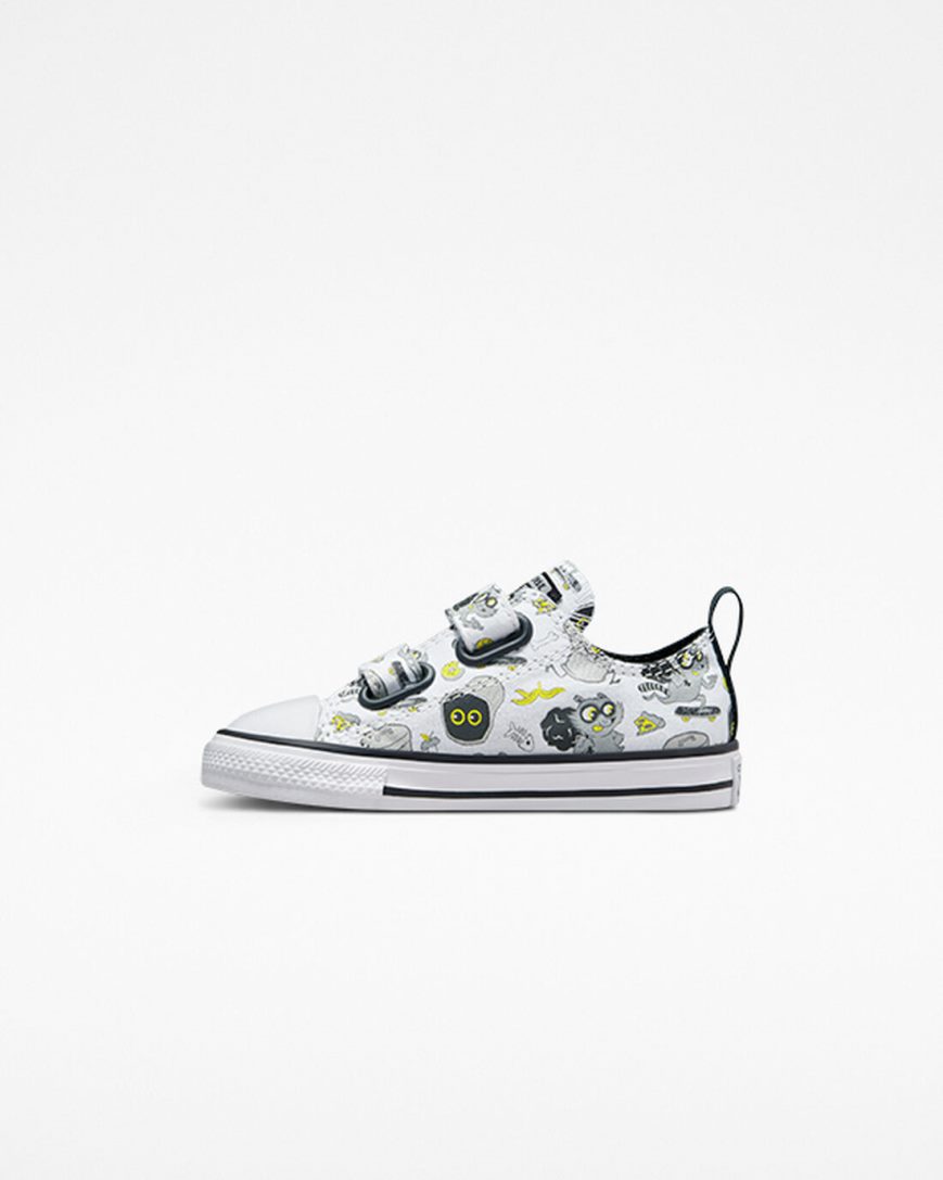 Tenisi Baieti Converse Chuck Taylor All Star Easy-On Raccoons Albi Negrii Gri | RO QLDIZ485